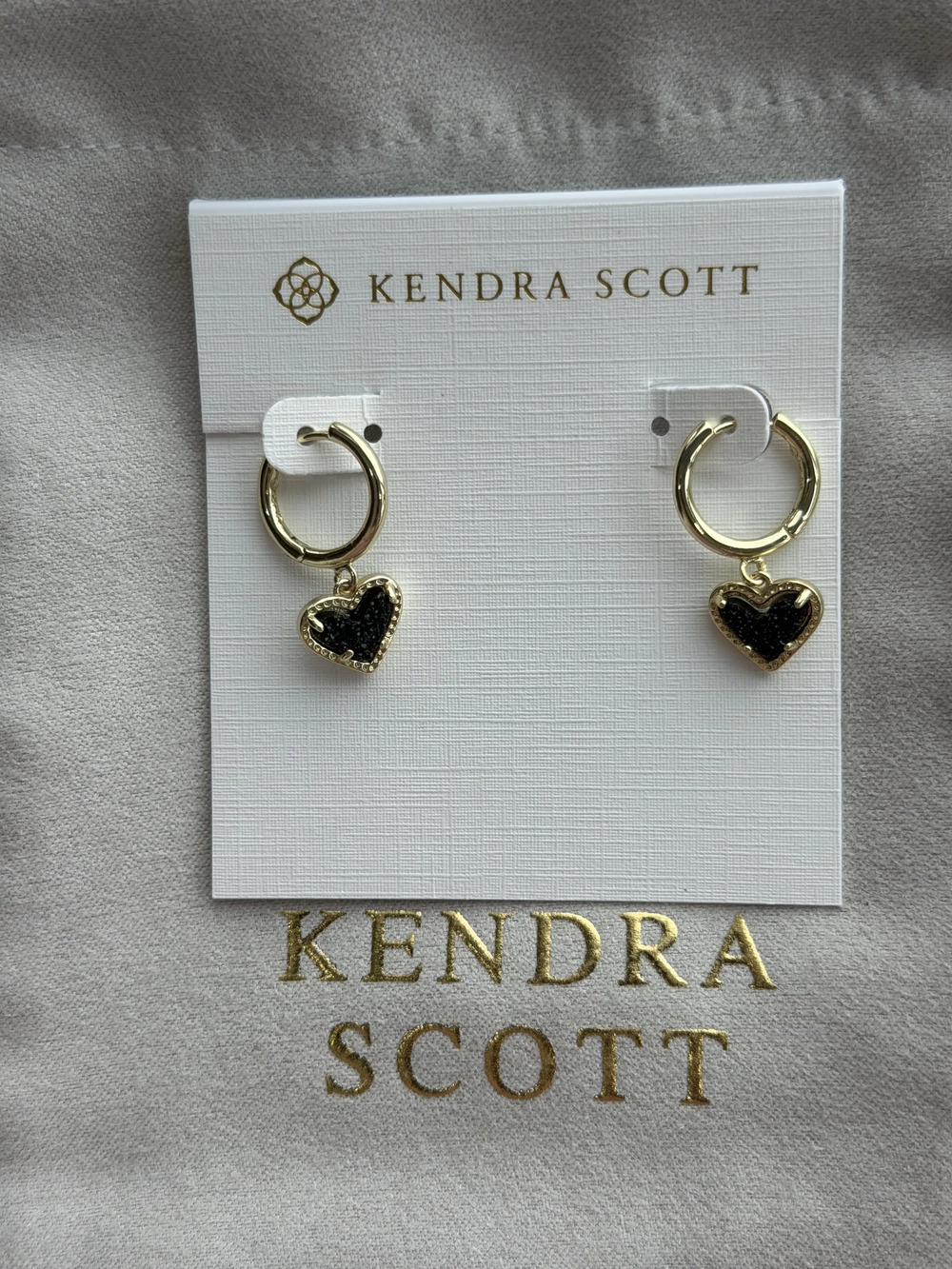 Kendra Scott Black Heart Pendant Earrings